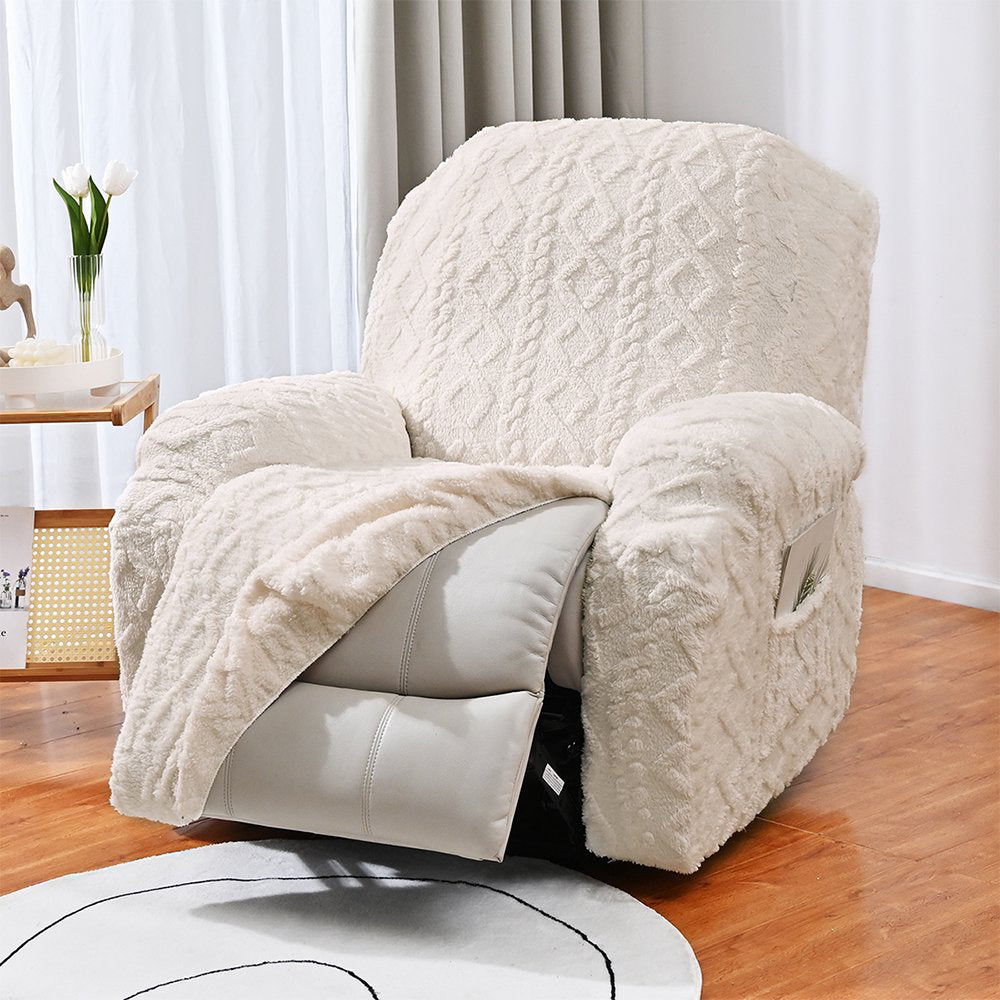 Stretch Recliner Chair Covers Sofa Slipcover Chair Spandex Soft Recliner Slipcover Furniture Protector -Beige
