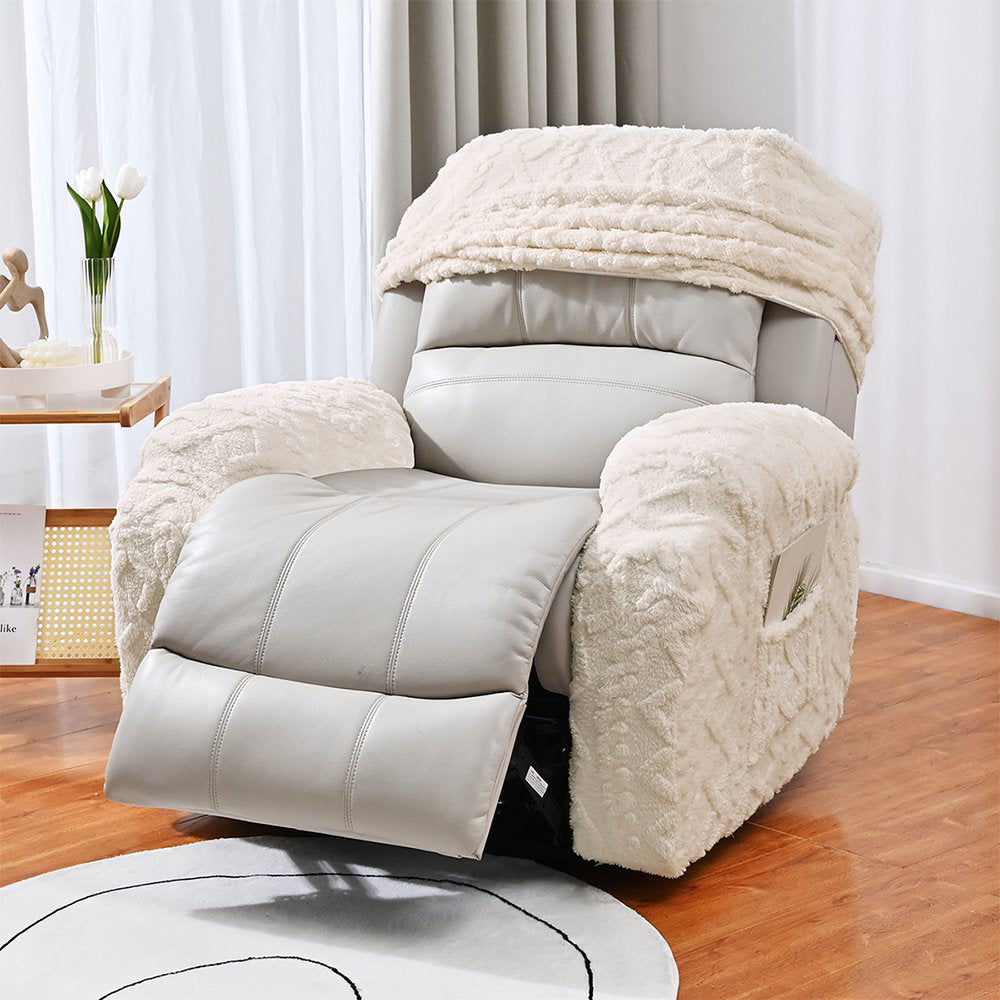 Stretch Recliner Chair Covers Sofa Slipcover Chair Spandex Soft Recliner Slipcover Furniture Protector -Beige