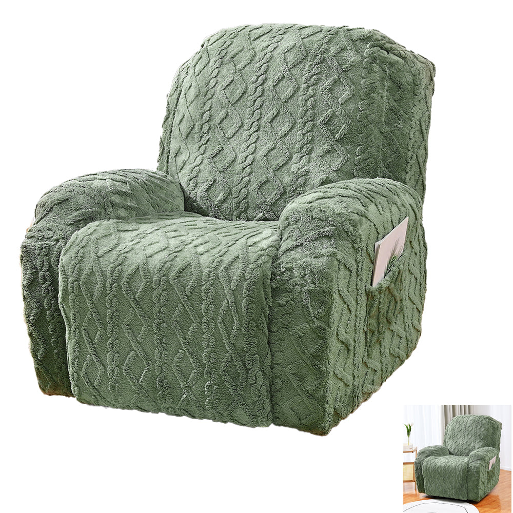 Stretch Recliner Chair Covers Sofa Slipcover Chair Spandex Soft Recliner Slipcover Furniture Protector -Green