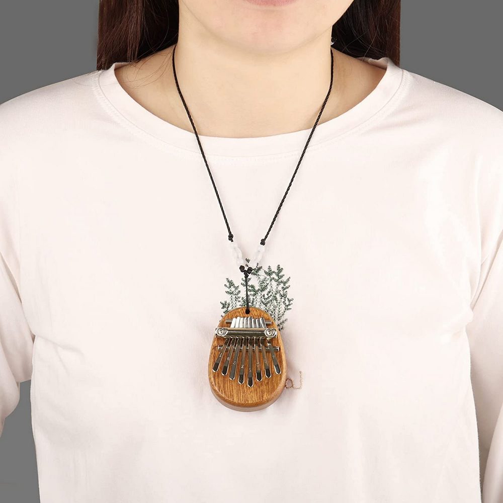 Mini Kalimba Thumb Piano Portable 8 Key Finger Keyboard Musical Instrument Pendant-Style 1
