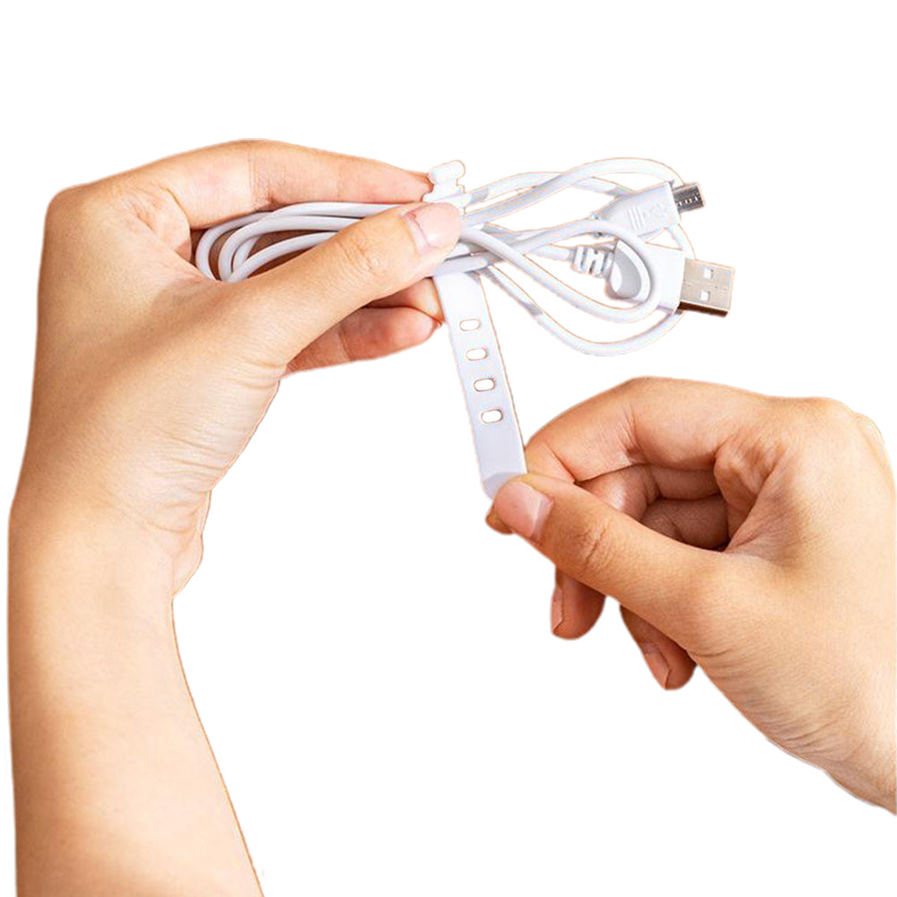 Plastic Clear Cable Management Box Power Cord Organizer with Lid and 8 Wire Ties