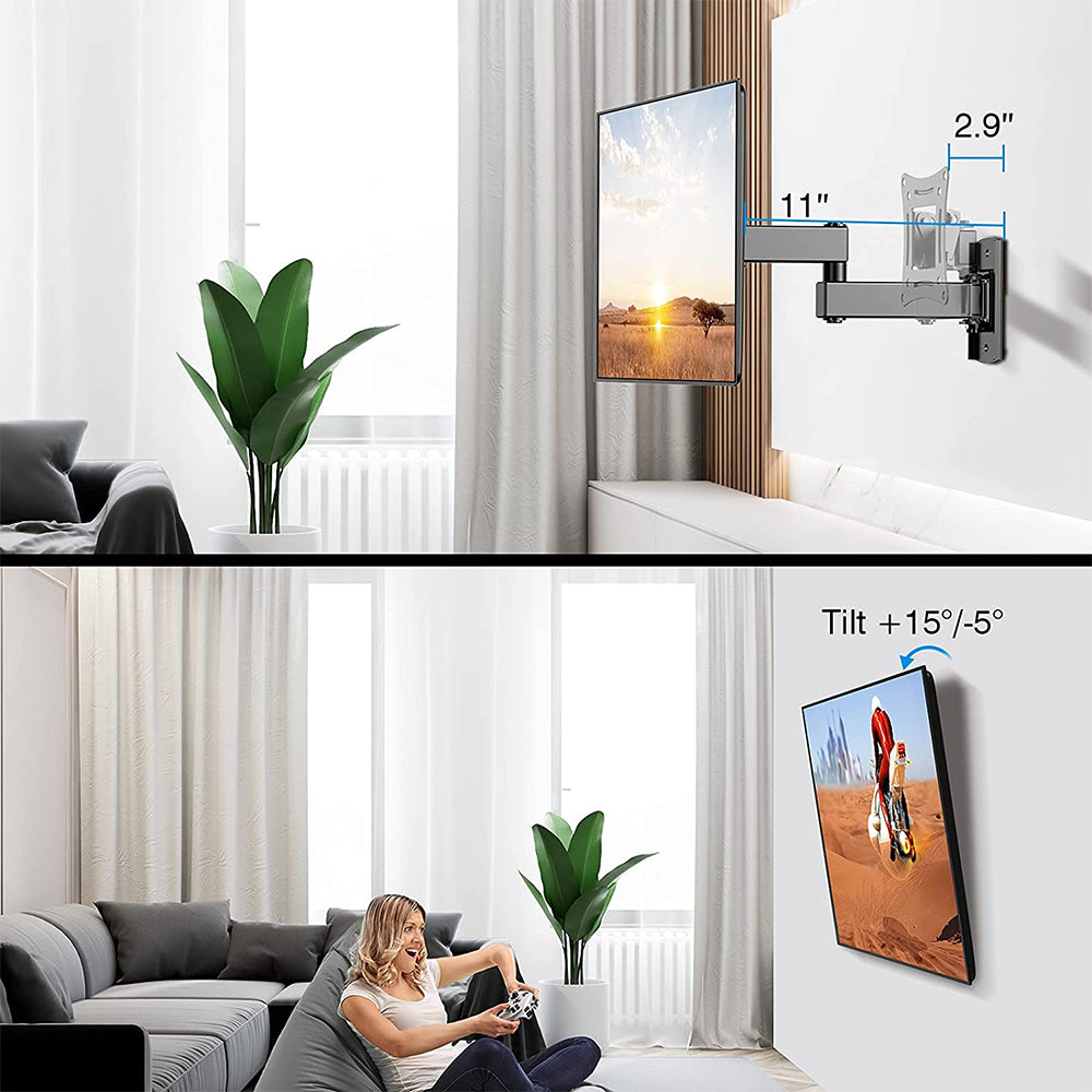Full Motion TV Wall Mount Bracket Swivel Tilt