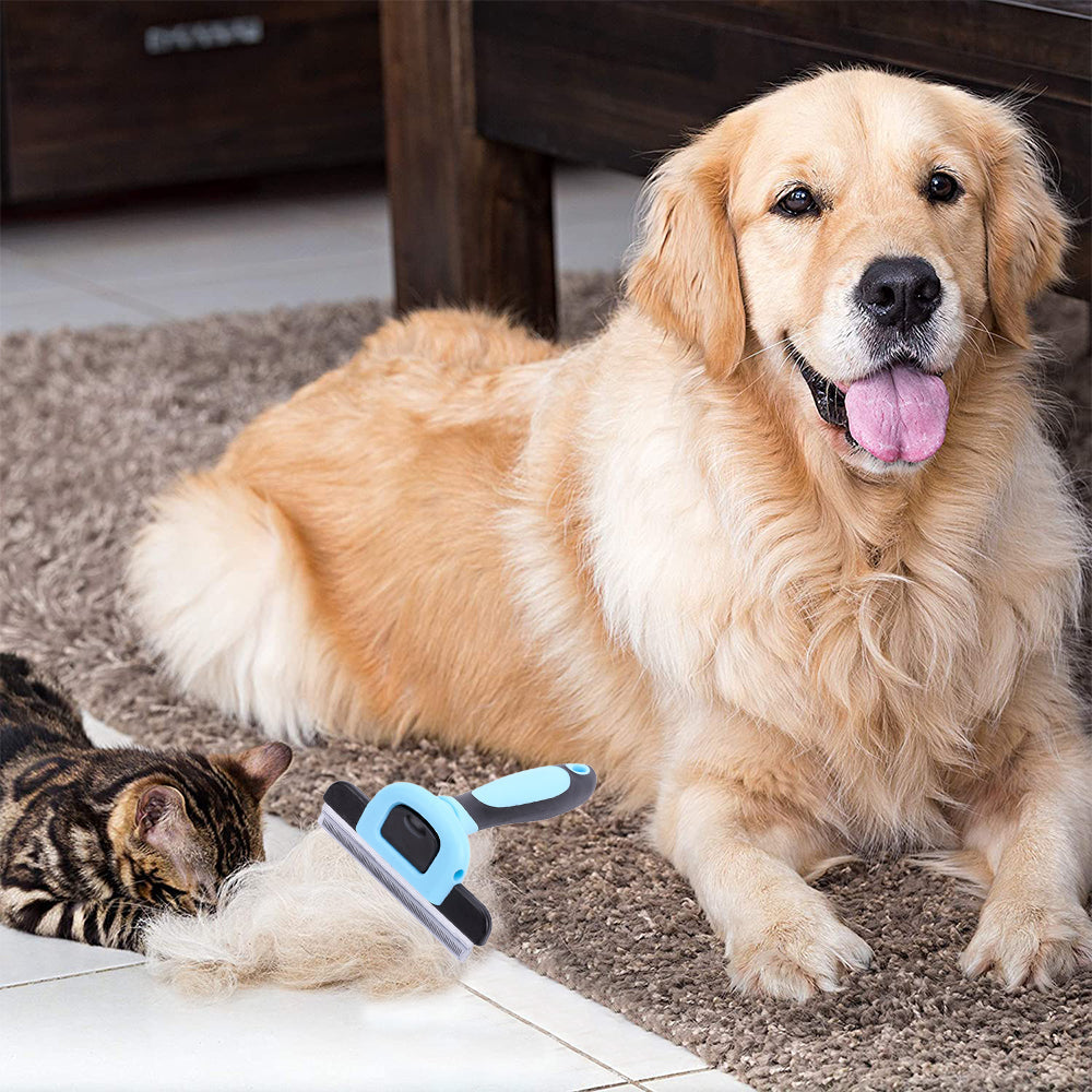 Pet Dog Cat Grooming Comb Brush Hair Remover Deshedding Tool Blue