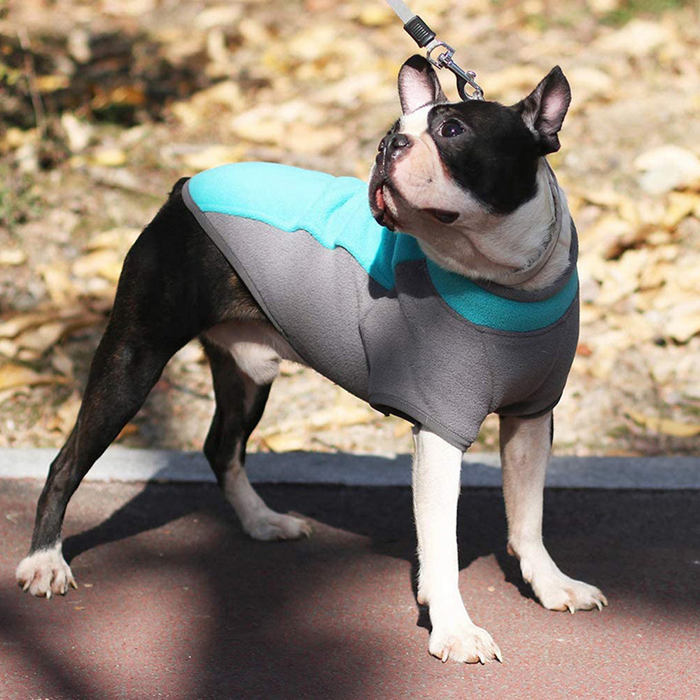 Fleece Dog Vest Jacket Pullover Dog Sweaters Pet Fleece Clothes Cyan S