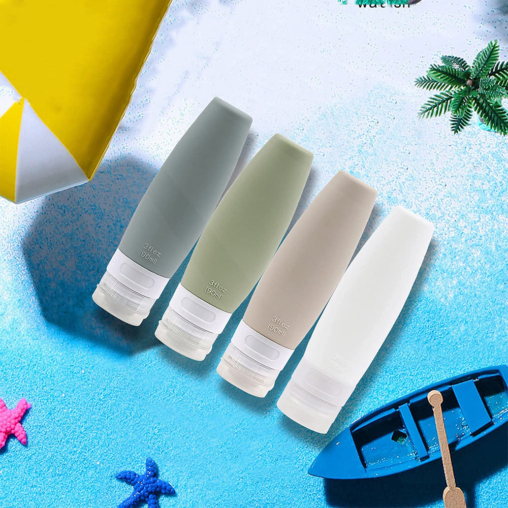 Silicone Empty Bottle Travel Cosmetic Container Squeezable Lotion Shampoo