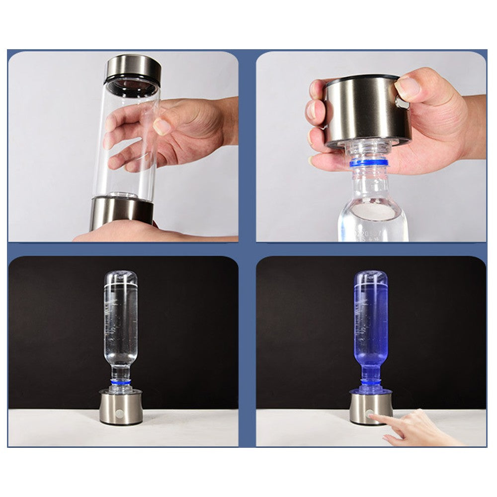 Dual Use 450ml Hydrogen-rich Water Ionizer Generator Bottle Cup USB Portable Mug