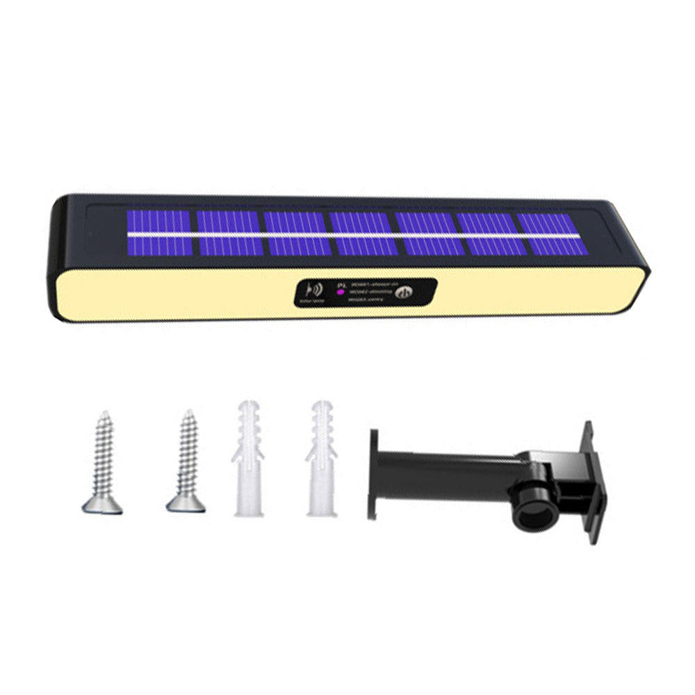 Solar Strobe Warning Light Control Flashing Beacon Barricade Construction Safety Road Signs Flash Traffic Lights -Warm light + red and blue light warning