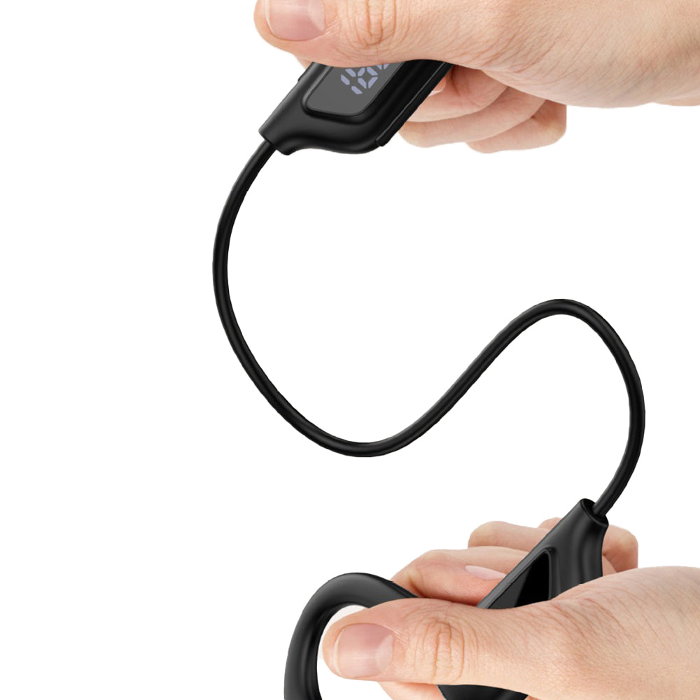 Bone Conduction Headphones Air Conduction Headphones Wireless Bluetooth 5.2 Sweatproof Sport Earphone -Black