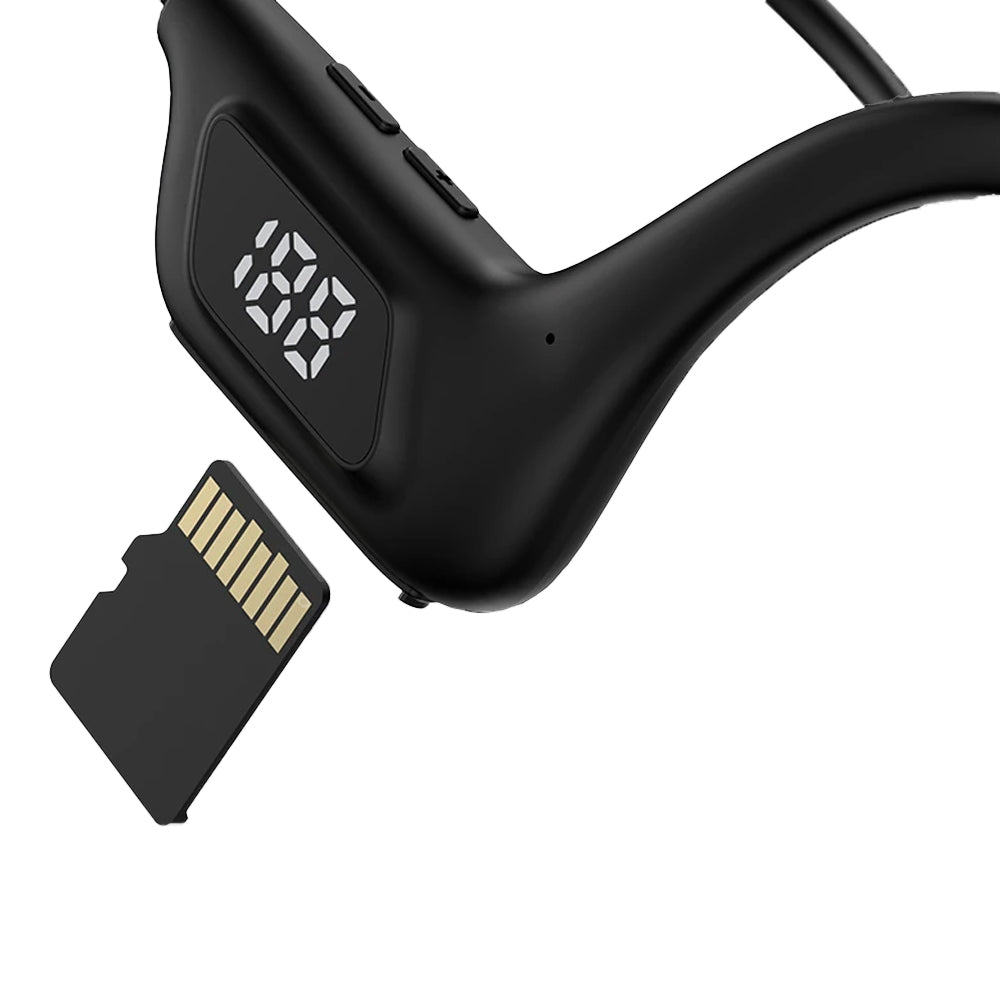 Bone Conduction Headphones Air Conduction Headphones Wireless Bluetooth 5.2 Sweatproof Sport Earphone -Black