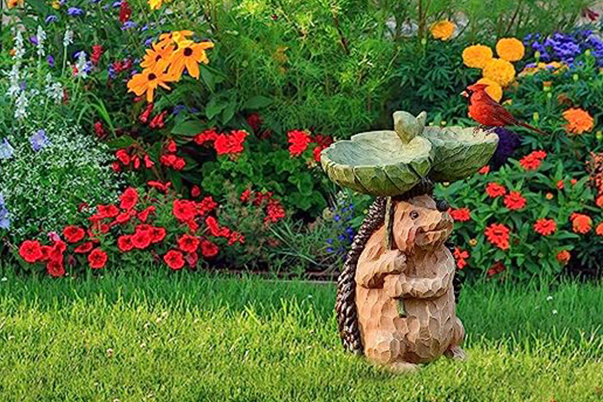 Bird Feeder Wild Bird-Baths for Outdoors Garden Decor-hedgehog