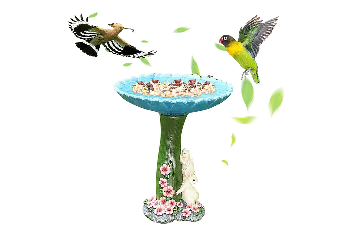 Bird Feeder Wild Bird-Baths for Outdoors Garden Decor-rabbit