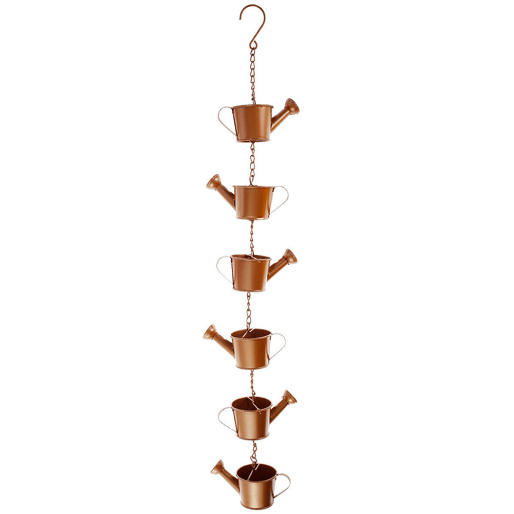 Rain Chain Decorative Watering Can Bucket Shaped Plant Pot Outdoor Garden Decor