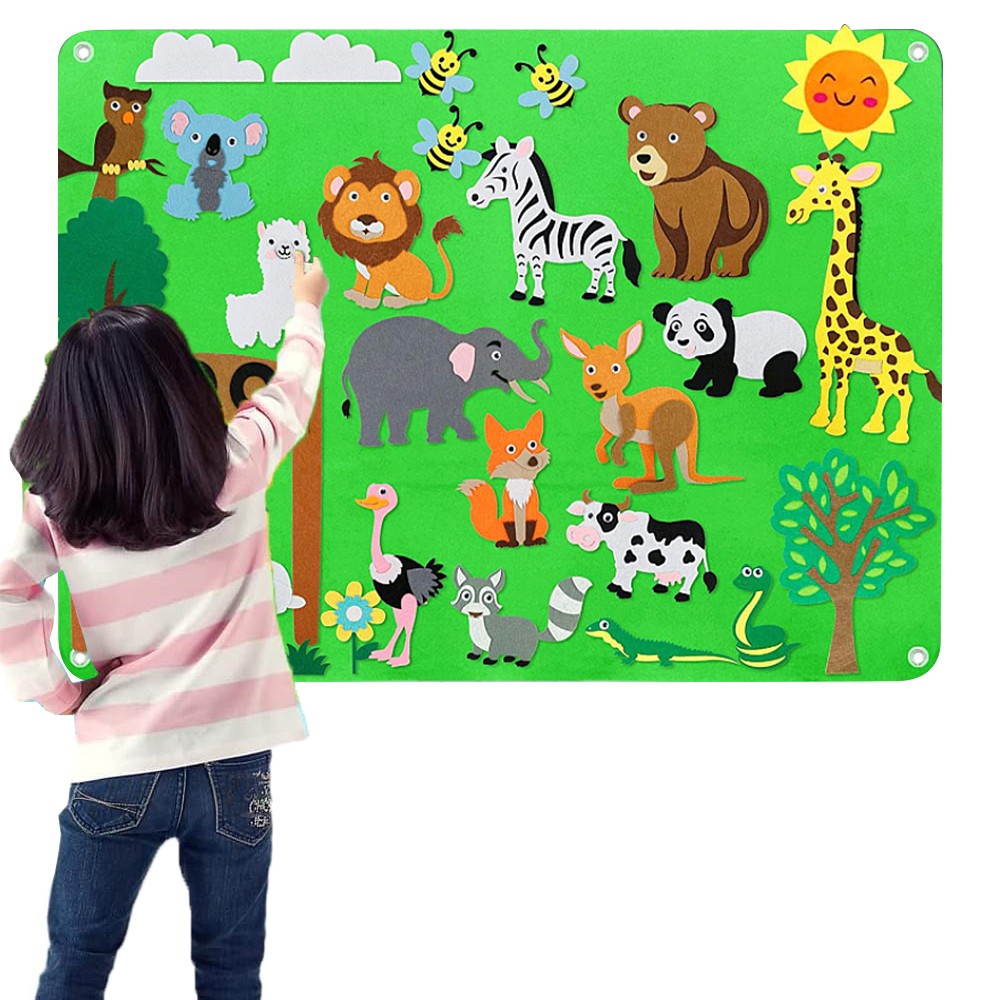 Kids Felt Story Board Early Learning Interactive Board Toddler Storytelling Board Preschool Toy Style 2