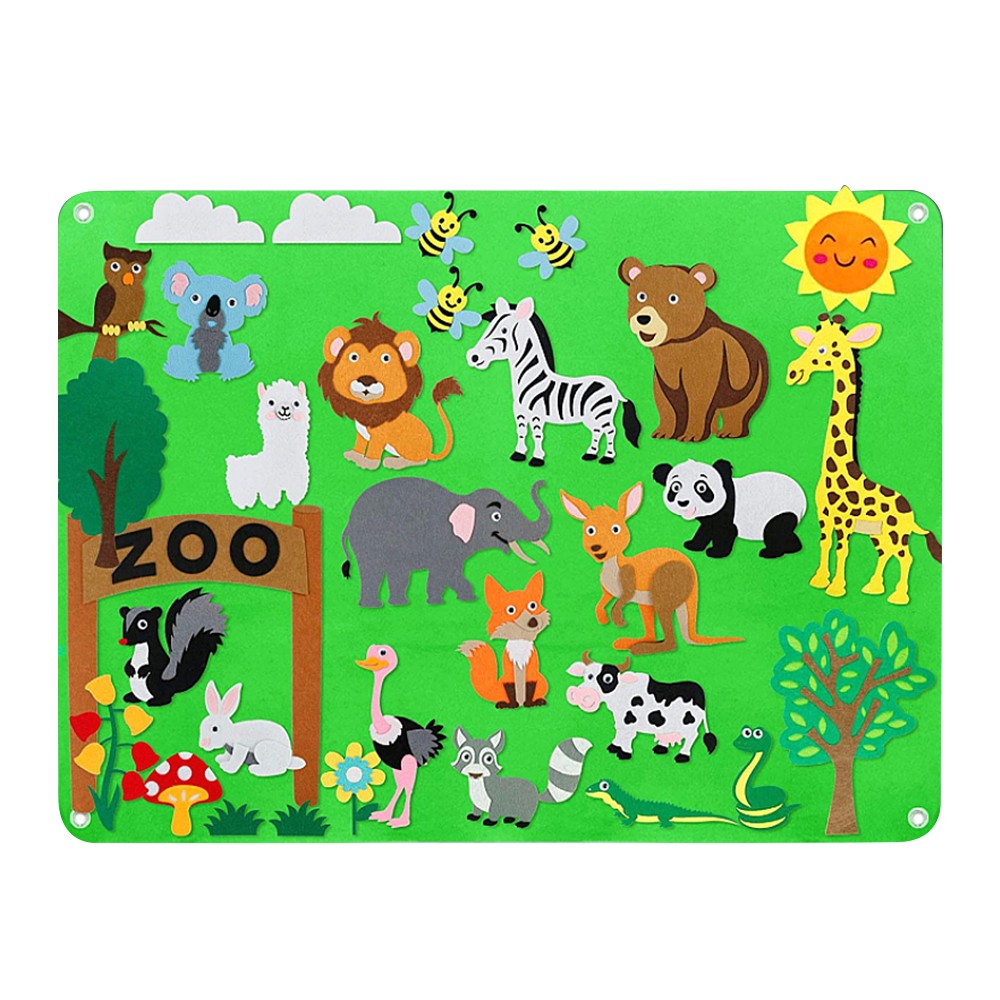Kids Felt Story Board Early Learning Interactive Board Toddler Storytelling Board Preschool Toy Style 2