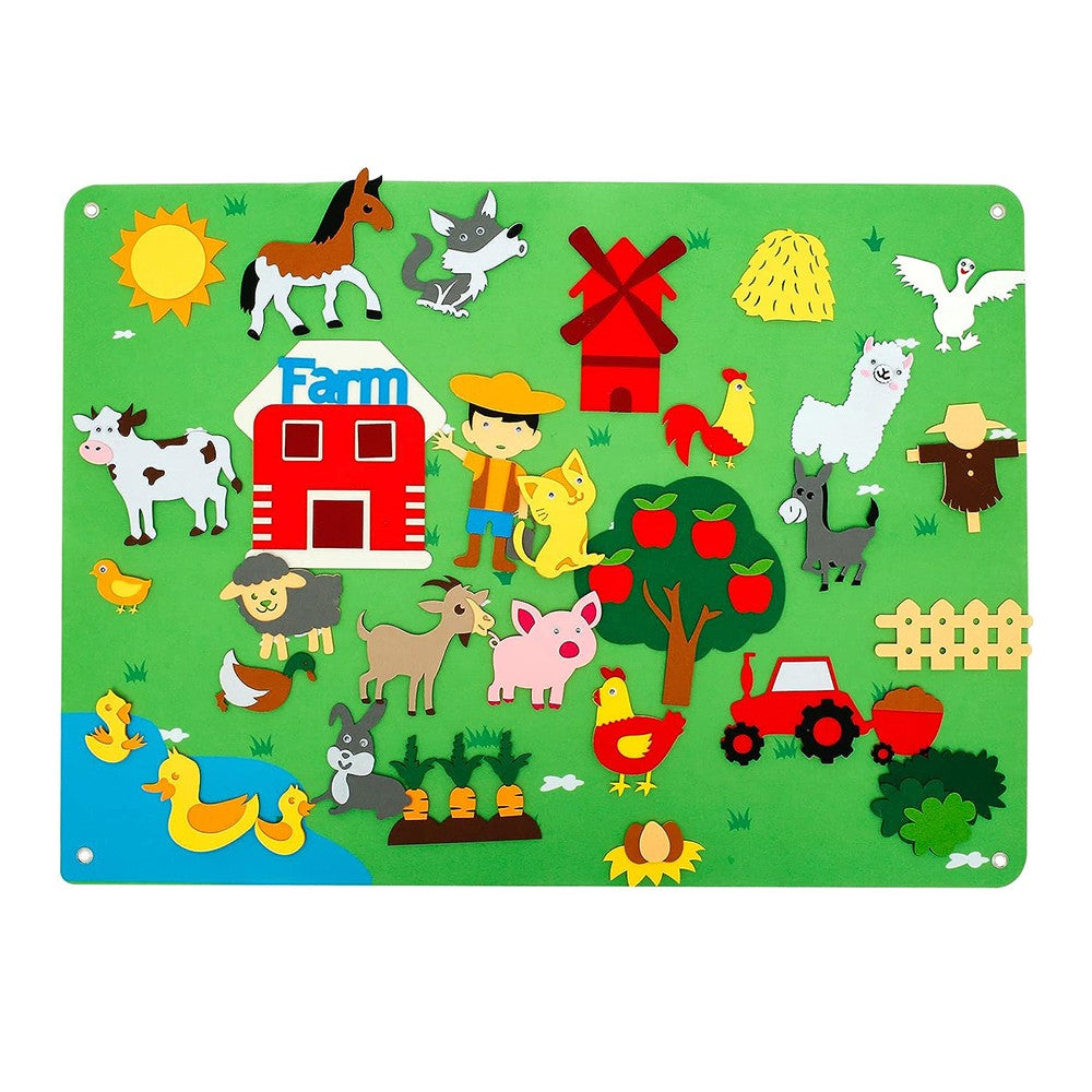 Kids Felt Story Board Early Learning Interactive Board Toddler Storytelling Board Preschool Toy Style 3