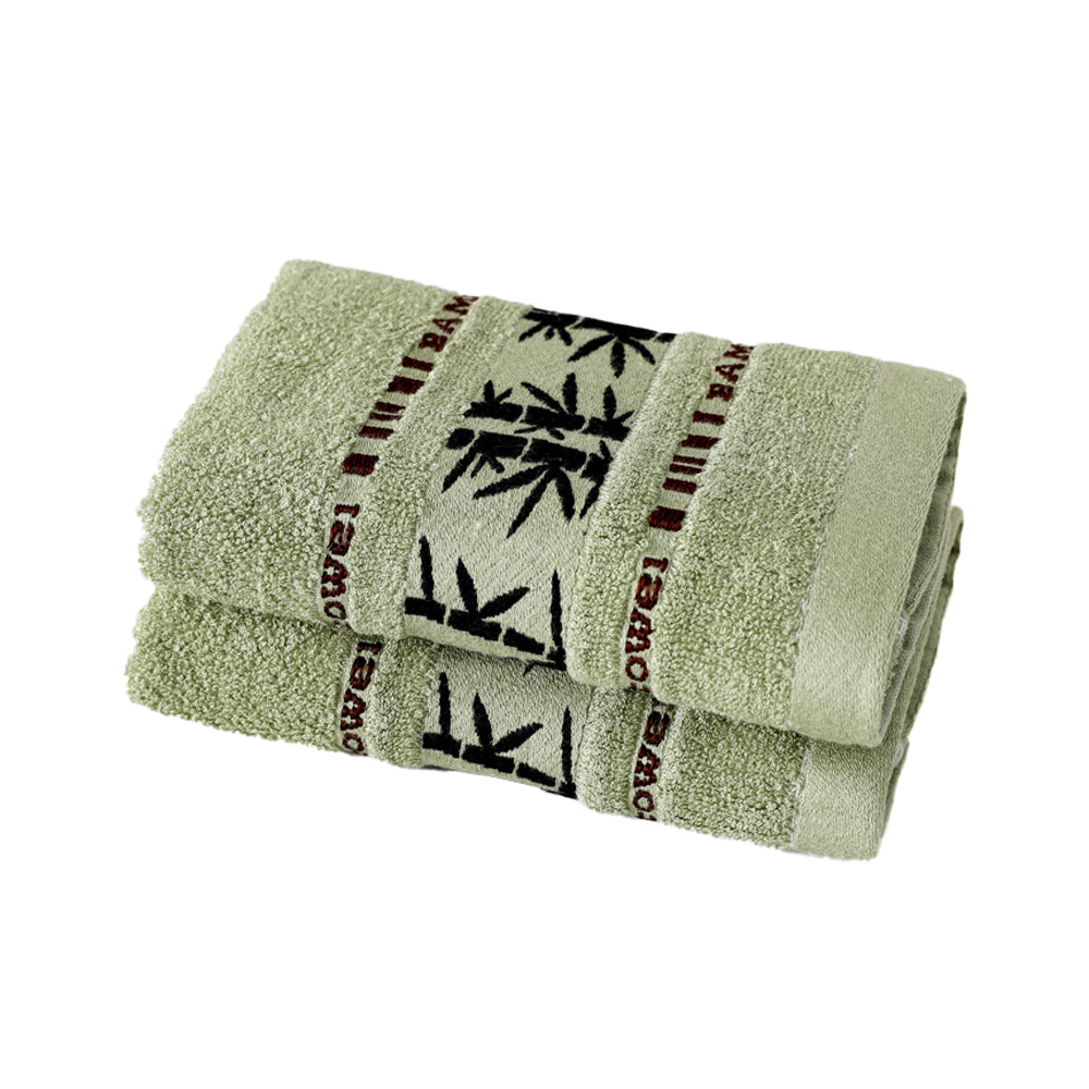 Absorbent Towels Soft Bamboo Fiber Towel for Bathroom Kitchen Baby Wash Hand Bath Towel -Light Green