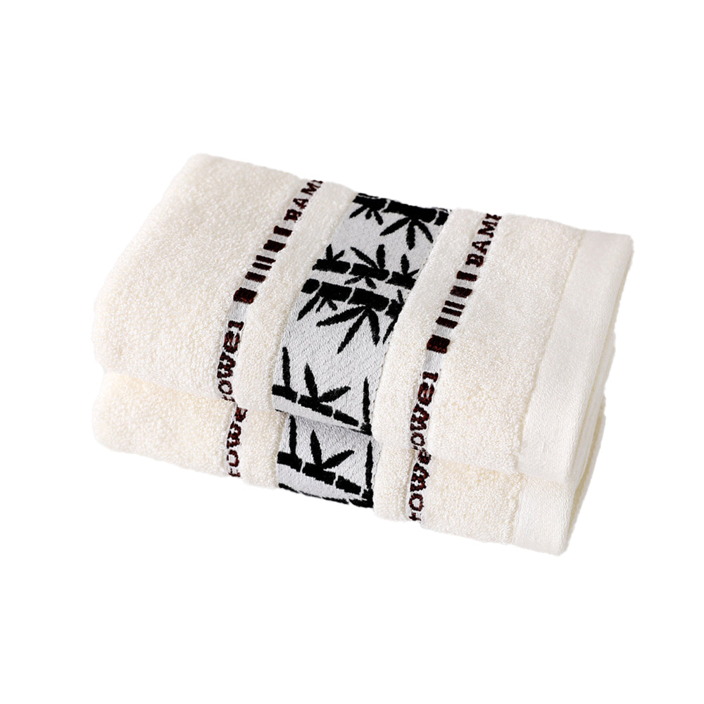 Absorbent Towels Soft Bamboo Fiber Towel for Bathroom Kitchen Baby Wash Hand Bath Towel -White