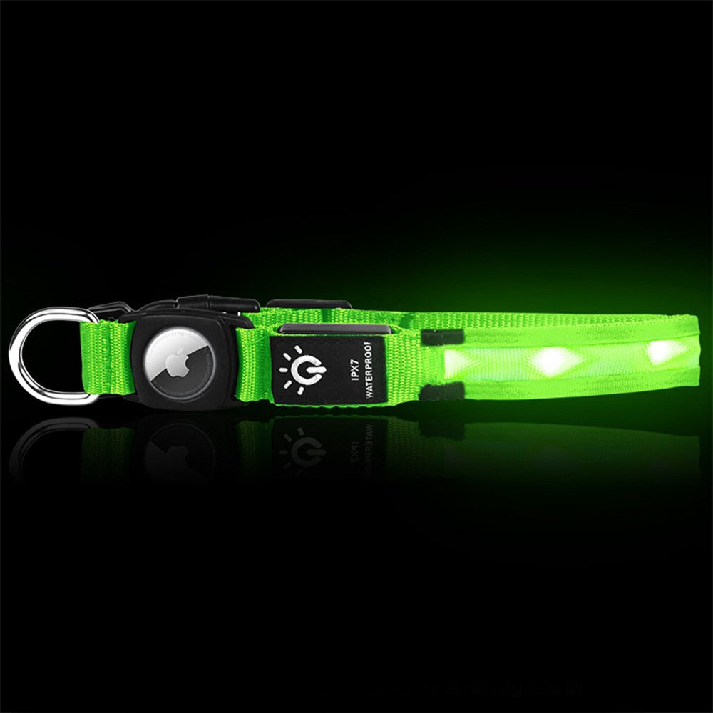 Luminous LED Pet Dog Collar Light-up USB Rechargeable Dog Collar Green