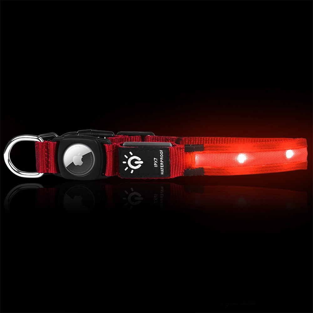 Luminous LED Pet Dog Collar Light-up USB Rechargeable Dog Collar Red