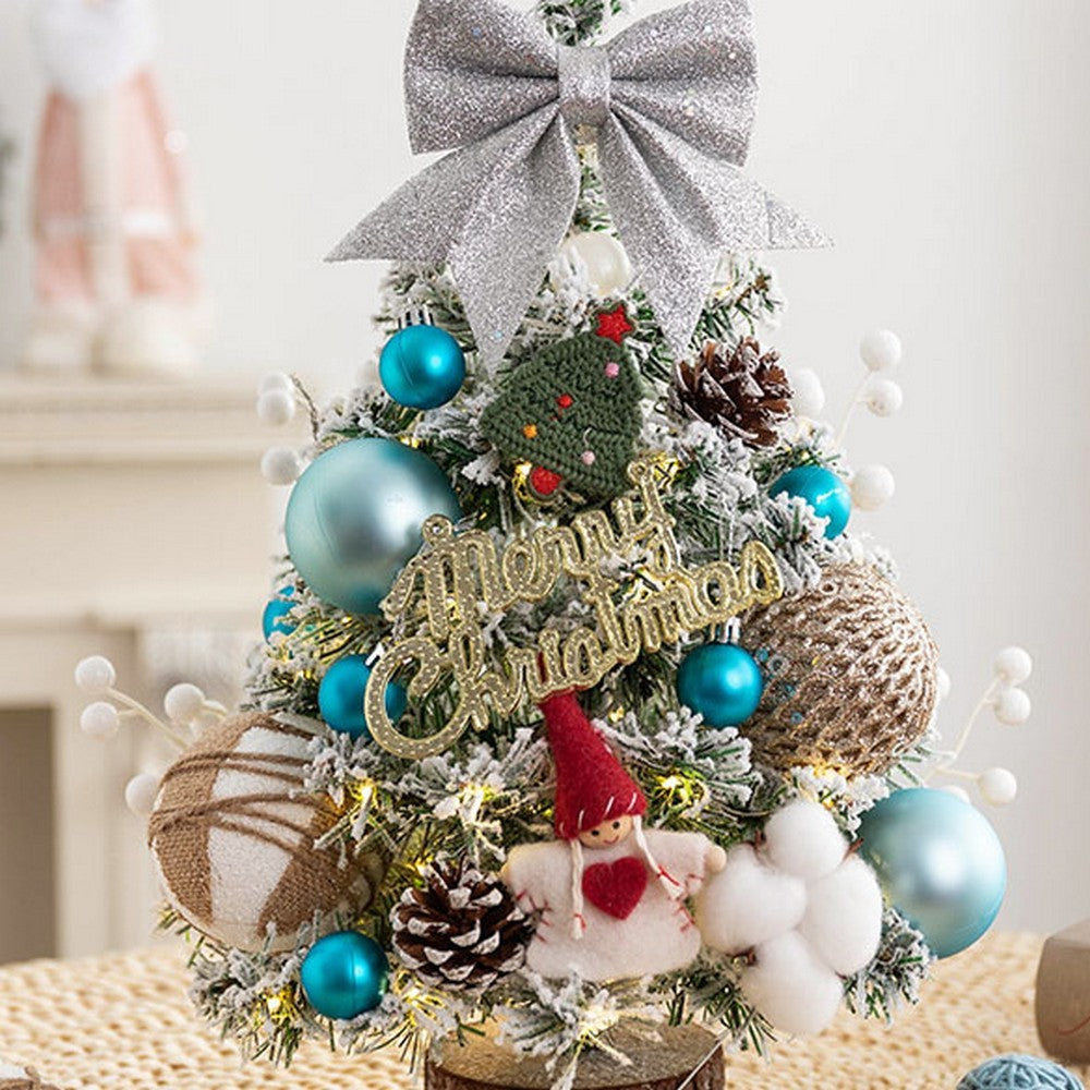 Artificial Mini Christmas Tree DIY Tabletop Ornaments Xmas Decor Style 1