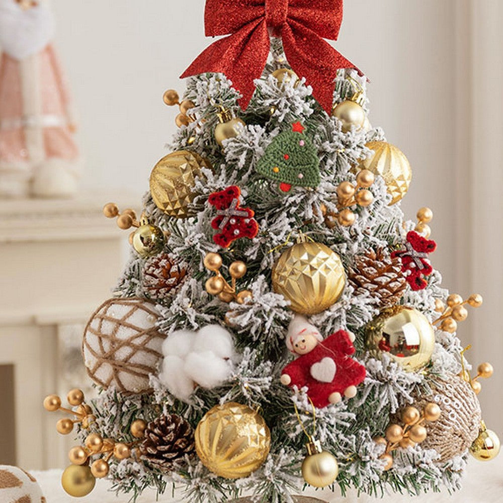 Artificial Mini Christmas Tree DIY Tabletop Ornaments Xmas Decor Style 2