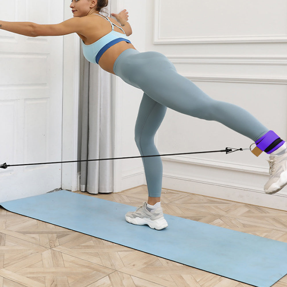 3Pcs Ankle Resistance Band Set Leg Training Resistance Band Fitness Training Equipment Purple