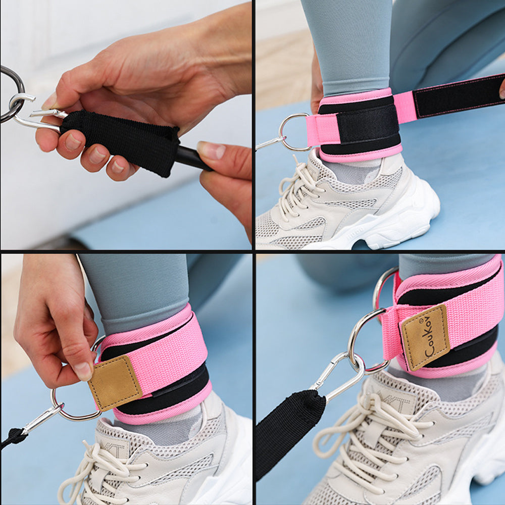 3Pcs Ankle Resistance Band Set Leg Training Resistance Band Fitness Training Equipment Pink