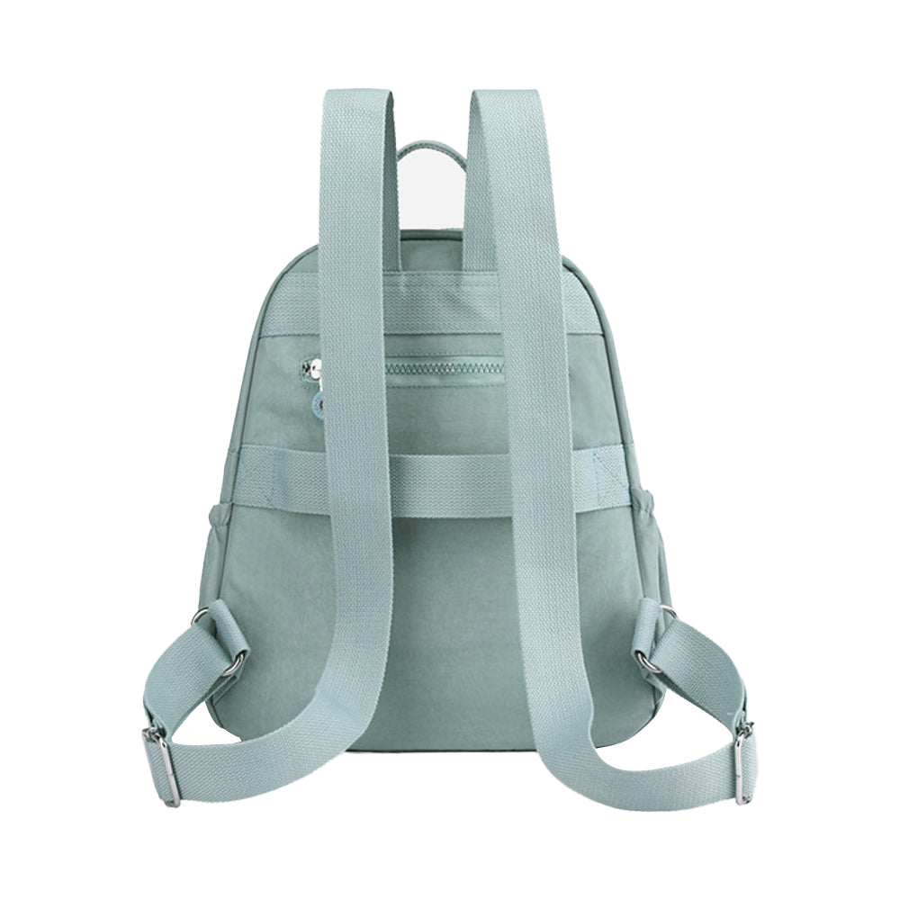 Small Nylon Ladies Travel Backpacks Women Shopping Backpack Green