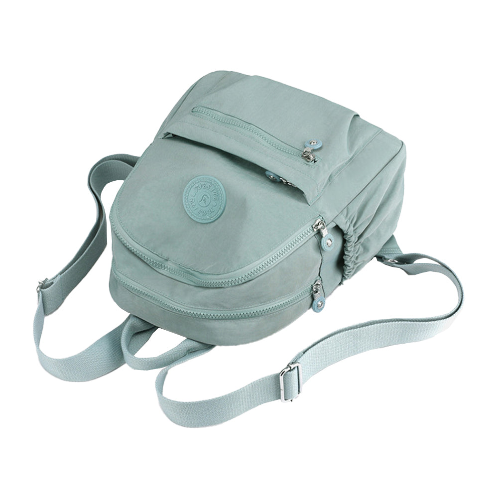 Small Nylon Ladies Travel Backpacks Women Shopping Backpack Green