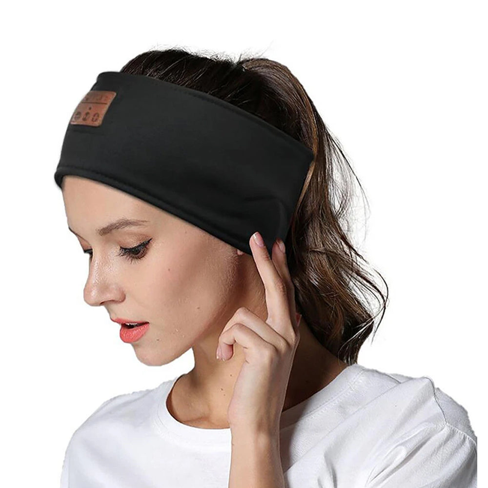 Sleep Headphones Breathable Bluetooth 5.2 Headband Wireless Sleeping Earbuds Earphones -Black