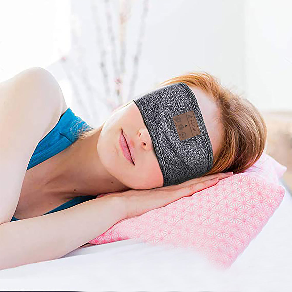 Sleep Headphones Breathable Bluetooth 5.2 Headband Wireless Sleeping Earbuds Earphones -Gray
