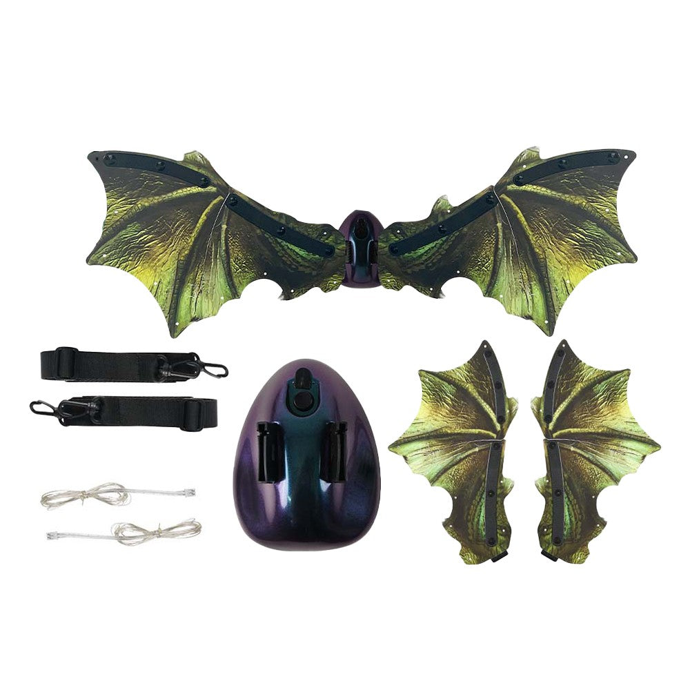 Electric Dinosaur Wings with LED Light Christmas Halloween Costume Decor Green