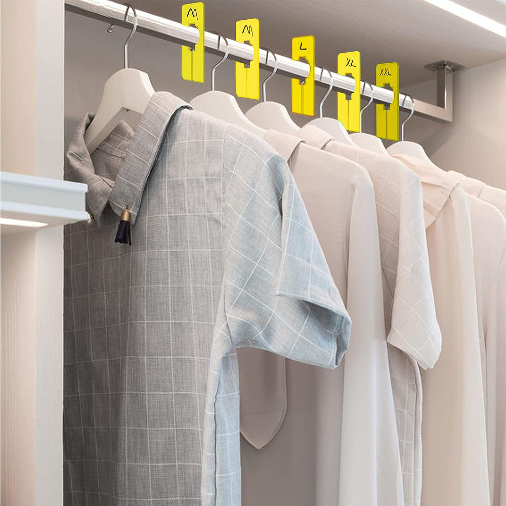 20Pcs Closet Rack Dividers Reusable Wardrobe Clothing Hanger Dividers Yellow