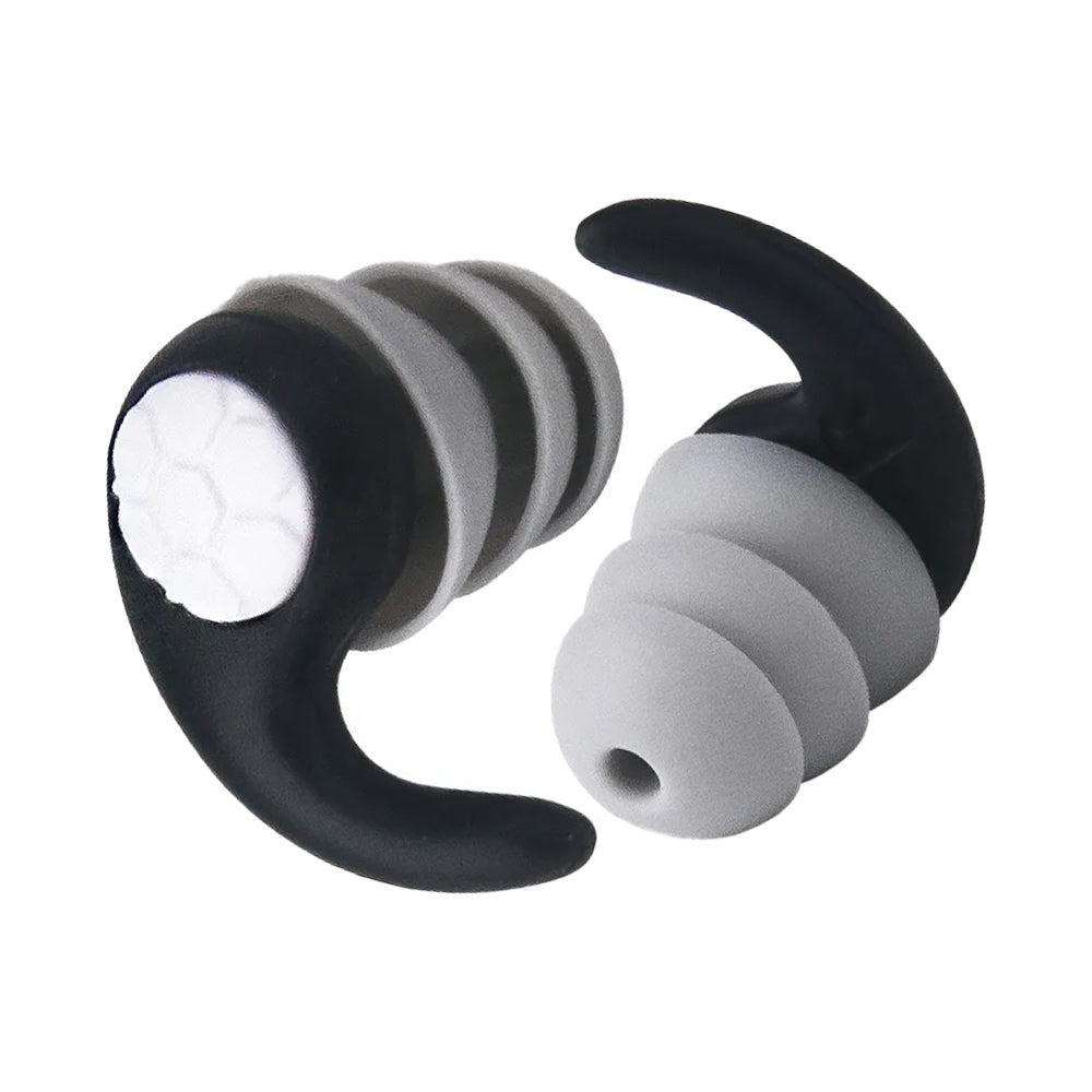 Pair of Silicone Swimming Ear Plugs Sleep Noise Reduction Earplugs Black
