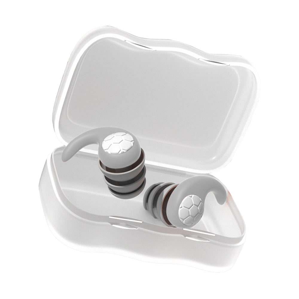 Pair of Silicone Swimming Ear Plugs Sleep Noise Reduction Earplugs Grey