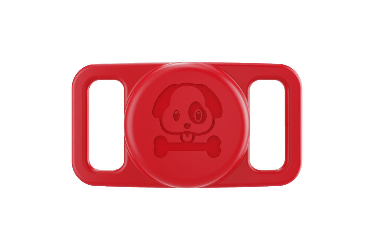 Water Resistant Airtag Dog Collar Holder Silicone Protective AirTag Cover-Red