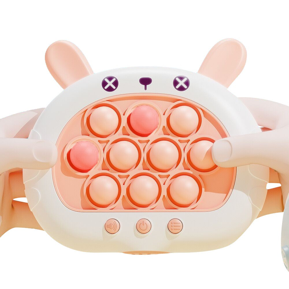 Quick Push Bubble Toy Poping Game with Light Puzzle Game Machine Pink