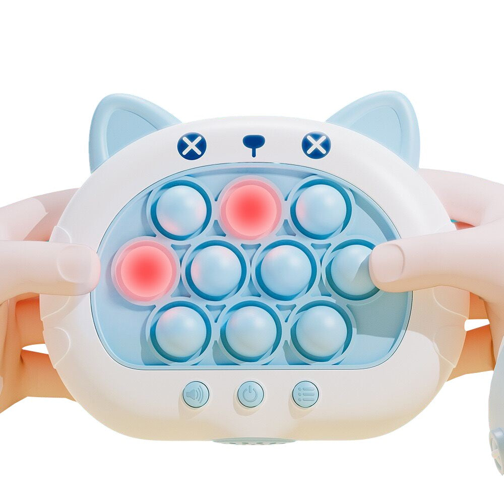 Quick Push Bubble Toy Poping Game with Light Puzzle Game Machine Blue