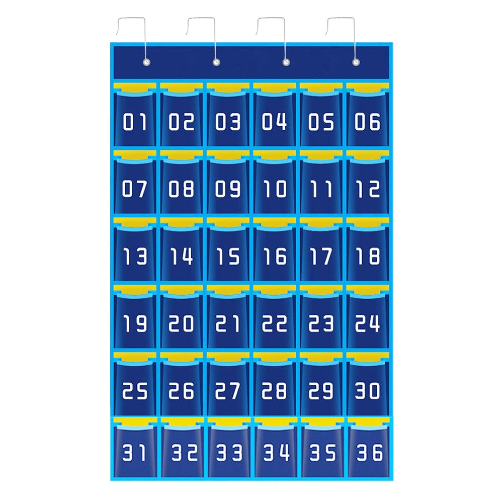 36 Pockets Numbered Pocket Chart Classroom Sundries Closet Hanging Organizer