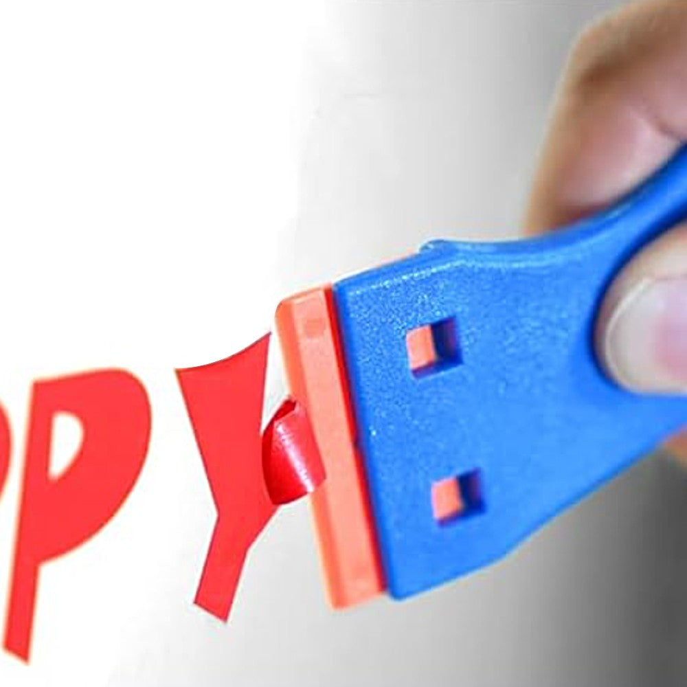 2 Plastic Scraper Tools with 100Pcs Plastic Blades Kit Sticker Adhesive Decal Tape Cleaning Tool