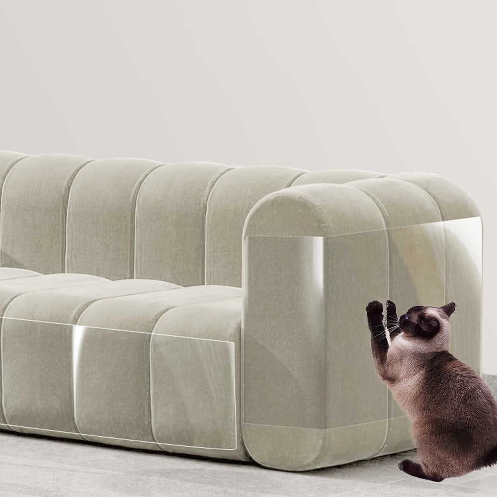 Anti Cat Scratch Furniture Protector Cat Scratch Deterrent Film Single-Sided Sticky Couch Protector for Cats