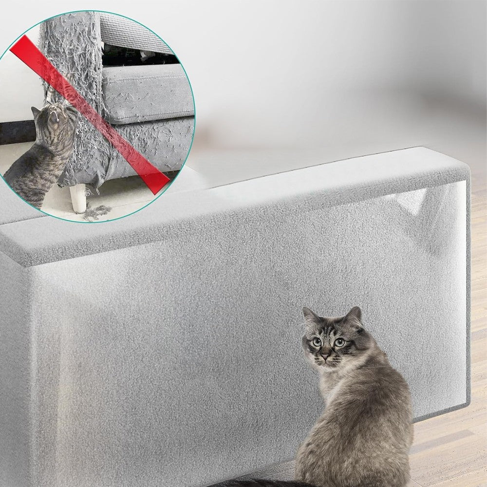 Anti Cat Scratch Furniture Protector Cat Scratch Deterrent Film Single-Sided Sticky Couch Protector for Cats
