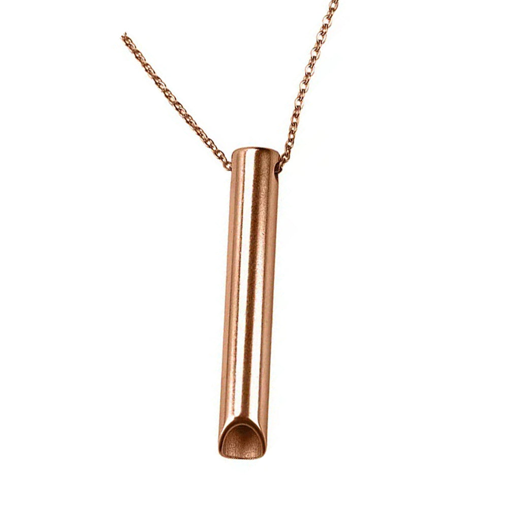 Stainless Steel Meditation Necklace Breathing Necklace Rose Gold