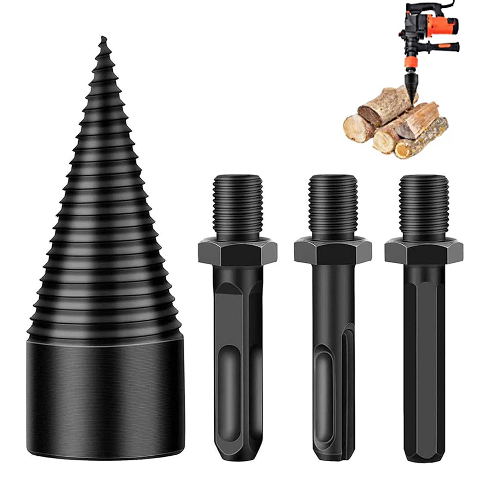 32mm Firewood Drill Bit Set Wood Log Splitter Screw-Splitting Cone Driver