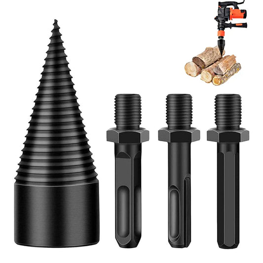 32mm Firewood Drill Bit Set Wood Log Splitter Screw-Splitting Cone Driver