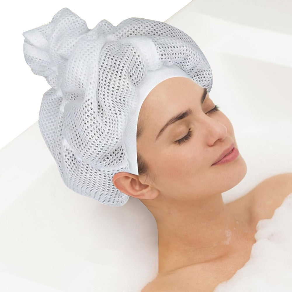 Set of 2Pcs Hair Drying Caps Net Plopping Cap Hair Bonnet with Drawstring