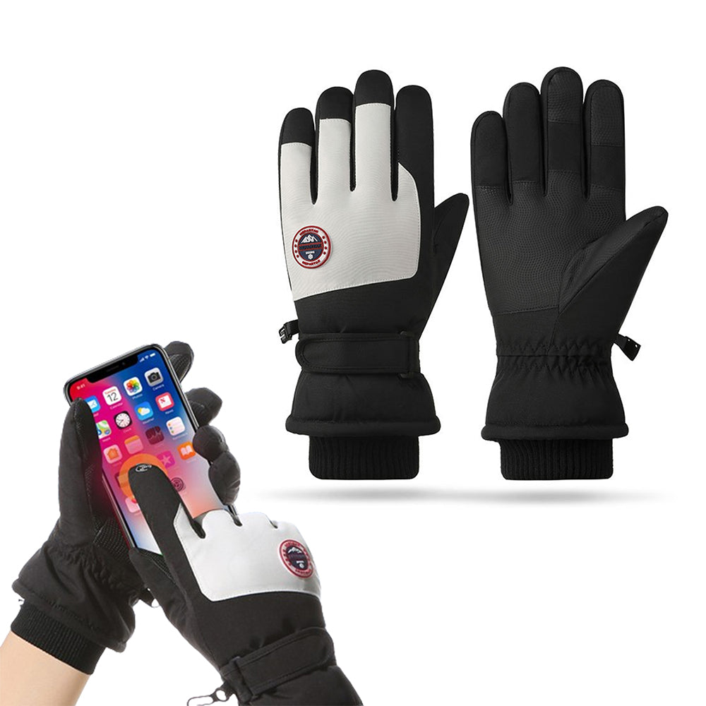 Pair of Touch Screen Sports Gloves Winter Warm Mittens Non-slip Ski Gloves Black