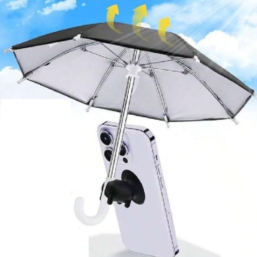 Phone Umbrella Suction Cup Stand Outdoor Phone Shade Cover Black