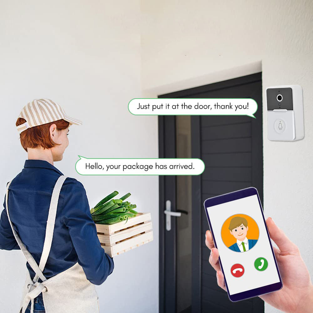 Wireless 2.4G WiFi Smart Doorbell with Night Vision Security Door Bell with Dingdong Machine