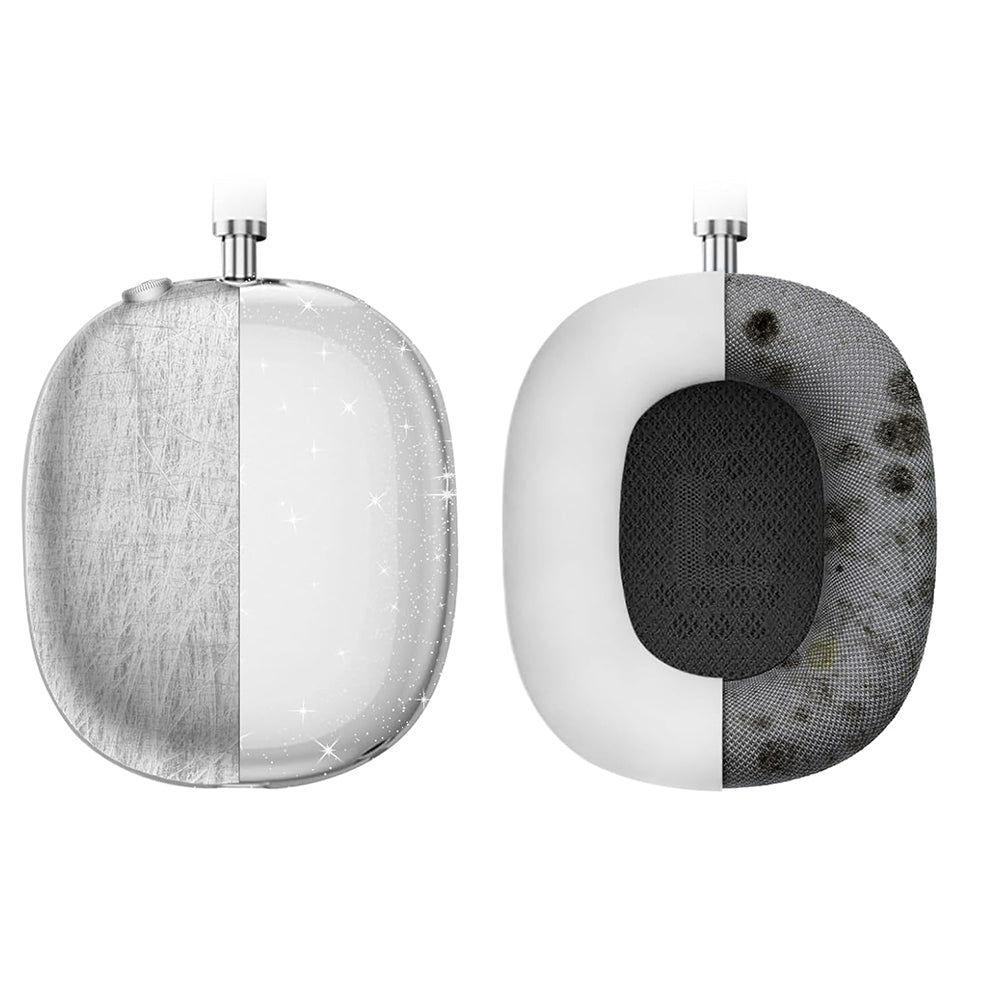 For Apple AirPods Max Headphones Protective Case Clear Silicone Ear Pad Sleeves Full Set Covers Transparent